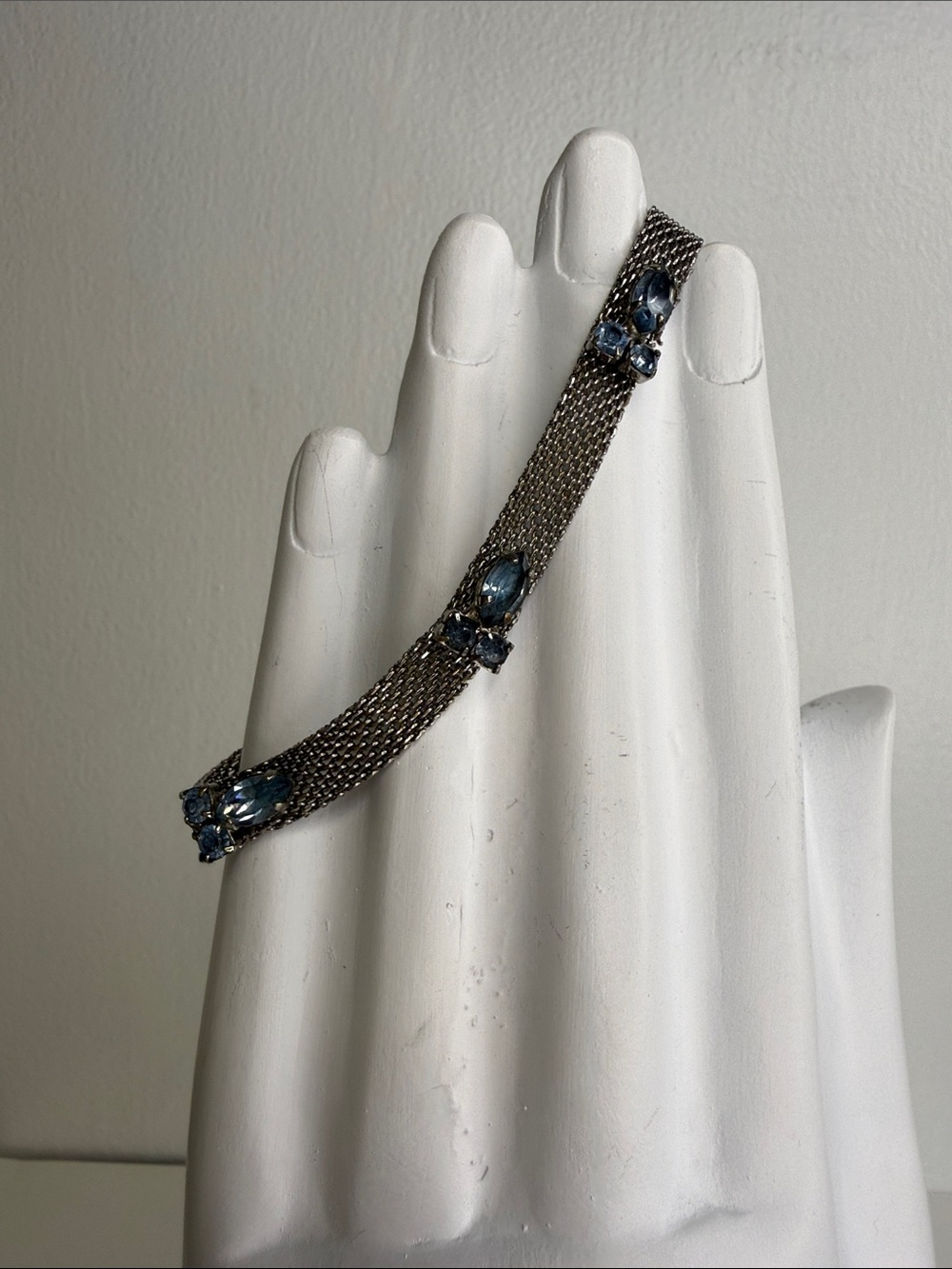 Vintage Blue Crystal Mesh Bracelet